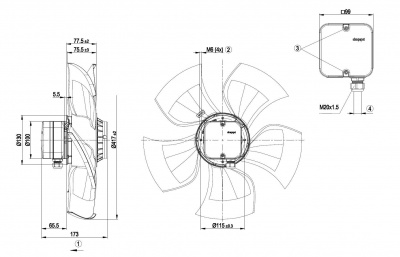 Вентилятор осевой ebmpapst A4E420AU0301 Вентилятор осевой ebmpapst A4E420AU0301