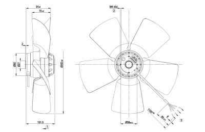 Вентилятор осевой ebmpapst A4E350AA0623 Вентилятор осевой ebmpapst A4E350AA0623