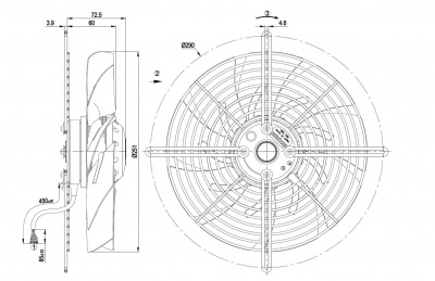 Вентилятор осевой ebmpapst S2D250BI0201