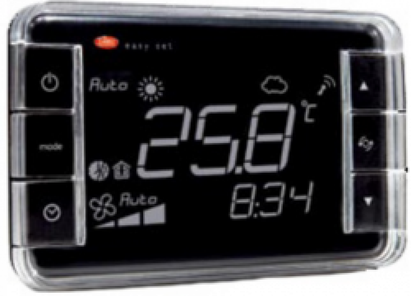 EW01TA2400 Термостат Easyset для e-dronic, контроль температуры, корпус черного цвета, &quot;инверсное&quot; отображение, подсветка